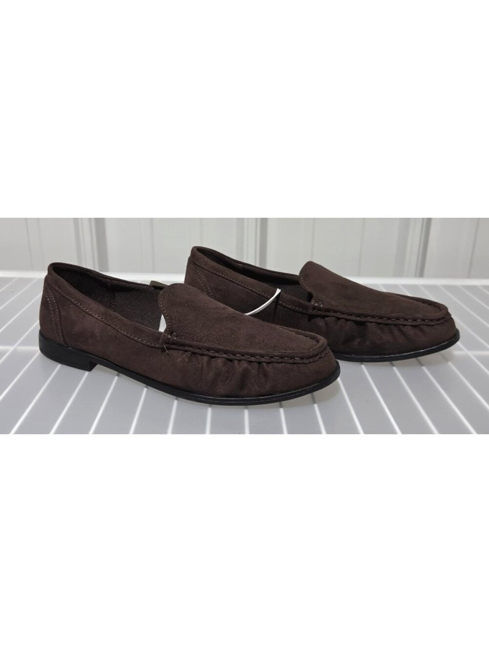 A New Day James Faux Suede Slip On Ruched Trim Brown Loafers -- Women's Size 6.5